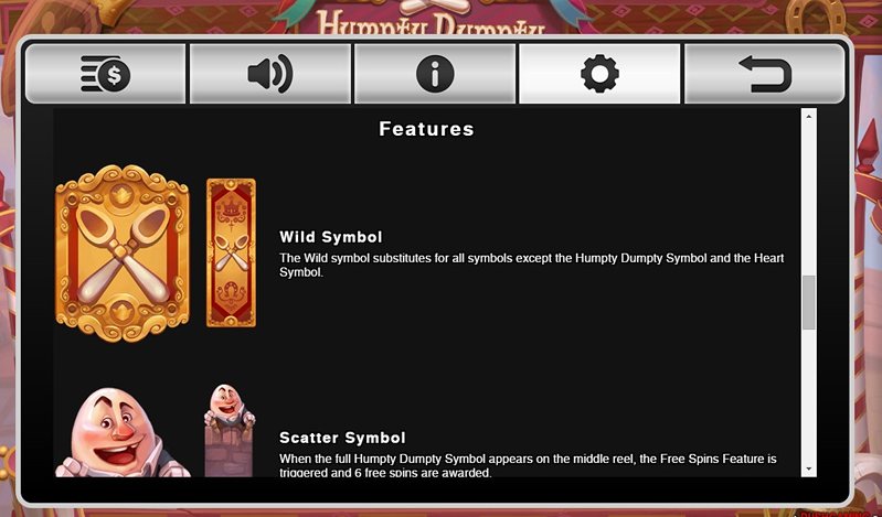 Бонусы слота Humpty Dumpty