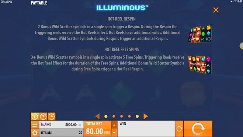 Бонусы слота Illuminous