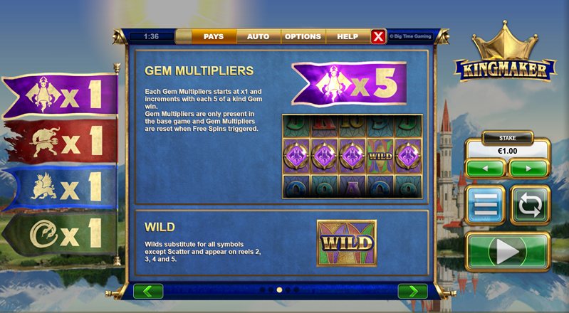 Бонусы слота Kingmaker