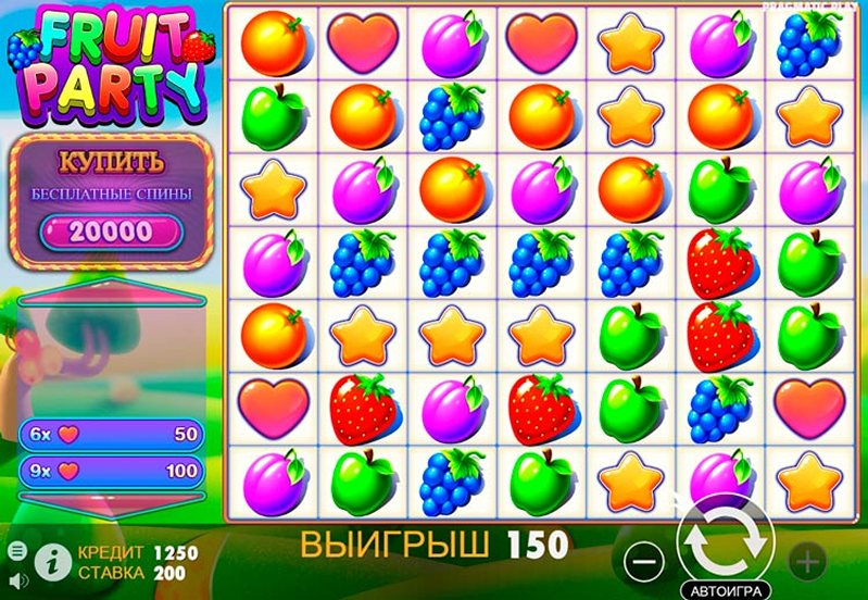 Геймплей слота Fruit Party