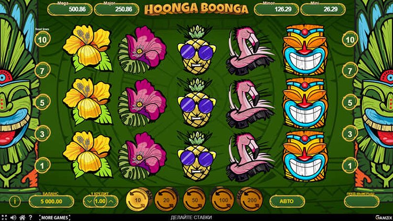 Геймплей слота Hoonga Boonga
