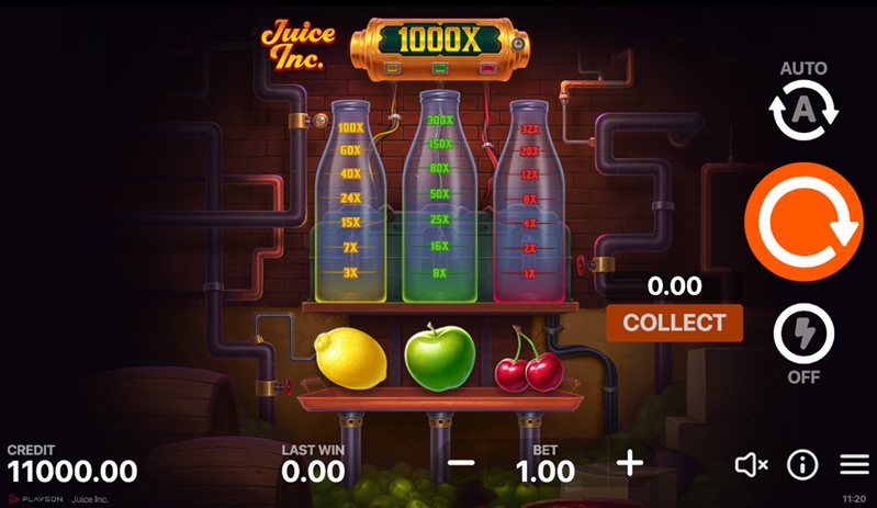 Геймплей слота Juice Inc