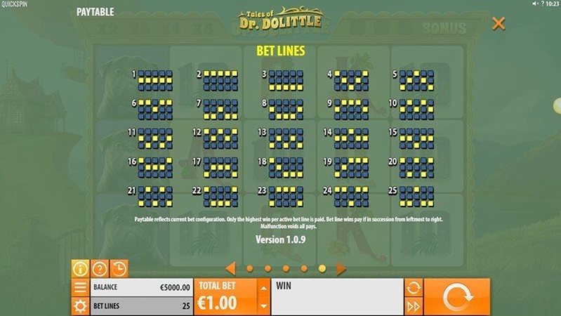 Линии слота Tales of Dr. Dolittle