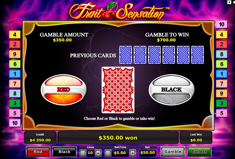 Риск-игра слота Fruit Sensation