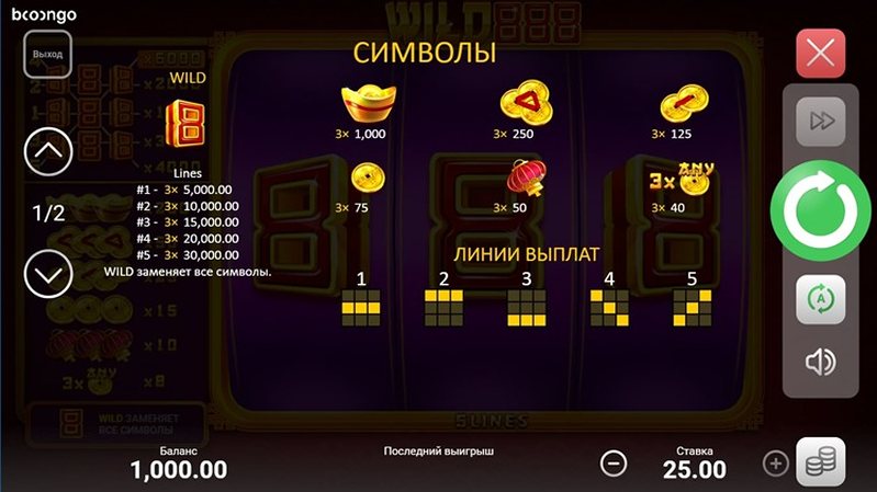 Символы слота Wild 888