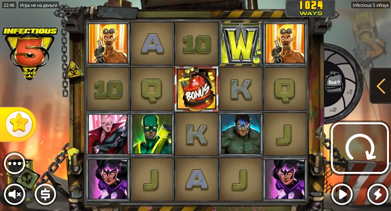 Геймплей слота Infectious 5 xWays