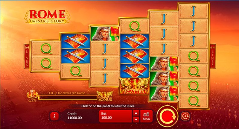 Дизайн слота Rome- Caesar’s Glory