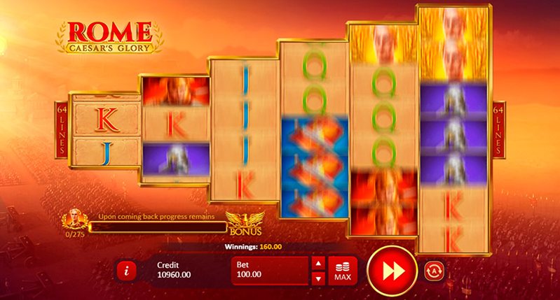 Геймплей слота Rome- Caesar’s Glory
